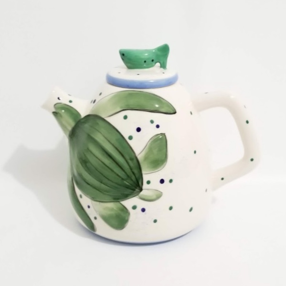 Blue Sky Ceramic Diane Leatherback Turtle Teapot - Picture 3 of 9